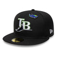 Tampa Bay Rays MLB Icon Black 59FIFTY Fitted Cap-zelvios
