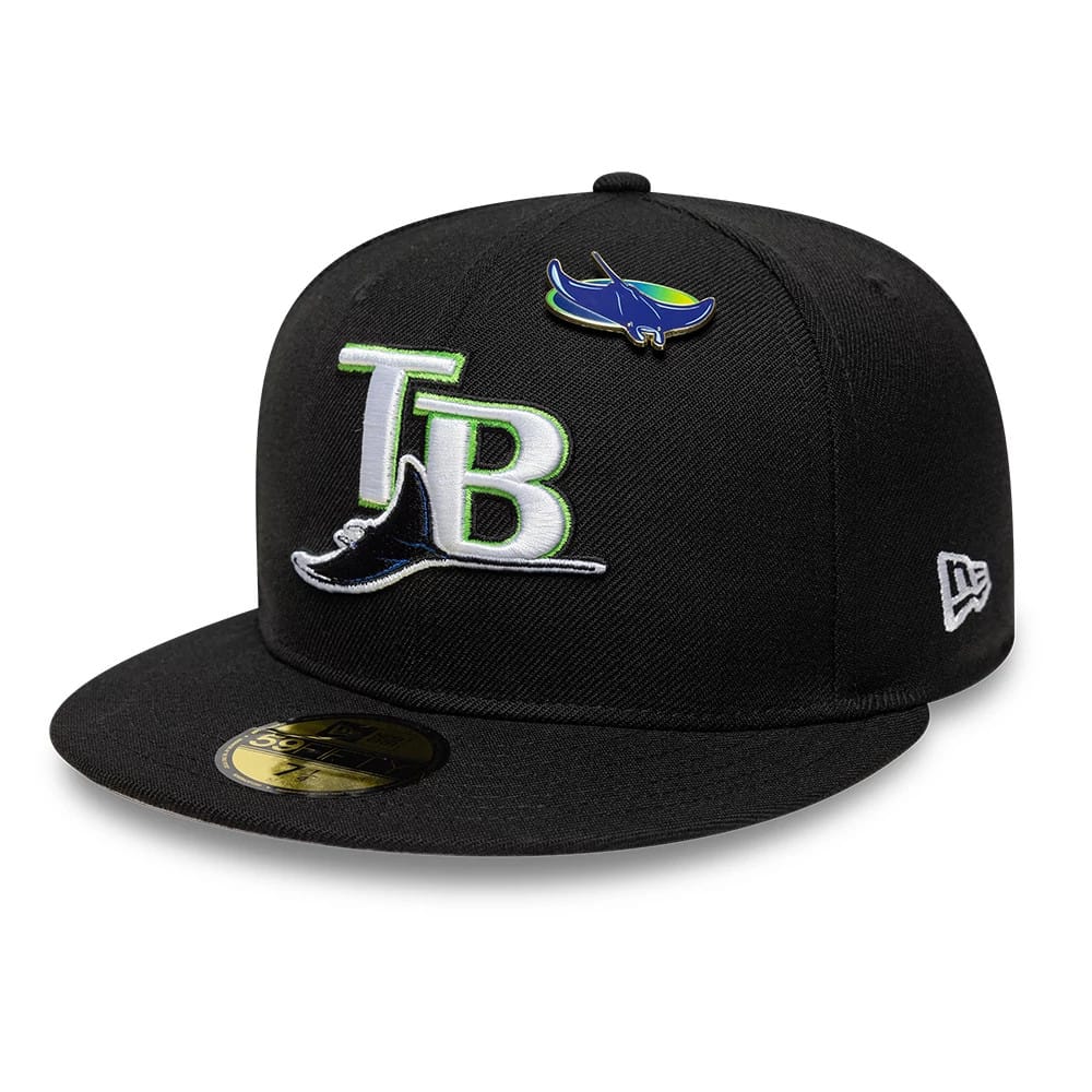 Tampa Bay Rays MLB Icon Black 59FIFTY Fitted Cap-zelvios
