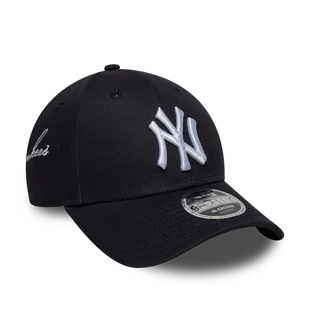 New York Yankees MLB Side Script Navy 9FORTY M-Crown Adjustable Cap-zelvios