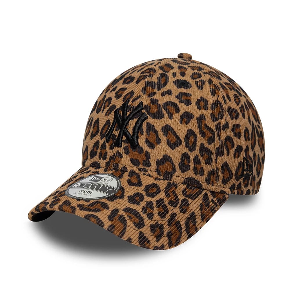 New York Yankees Youth MLB Leopard Cord Beige 9FORTY Adjustable Cap-zelvios