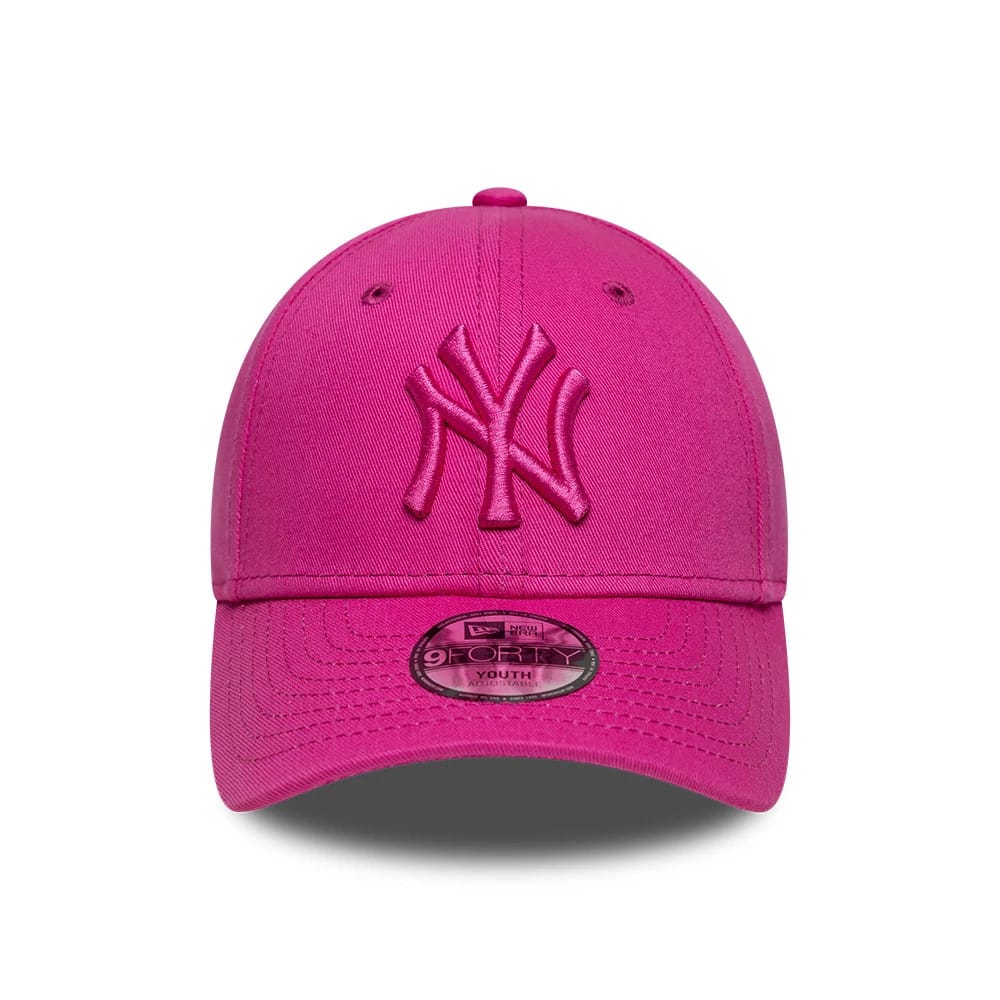 Yankees Youth MLB League Essential Bright Pink 9FORTY Adjustable Cap-zelvios