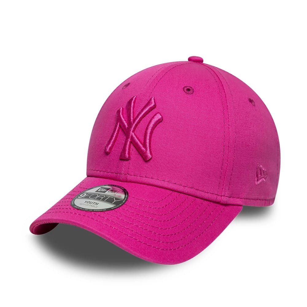 Yankees Youth MLB League Essential Bright Pink 9FORTY Adjustable Cap-zelvios
