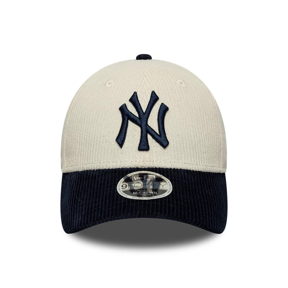 Yankees Youth MLB Cord White & Black 9FORTY M-Crown Adjustable Cap-zelvios