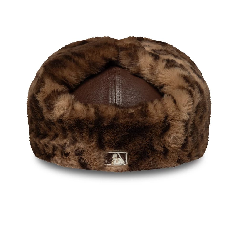 New York Yankees MLB Leather Brown Dogear 59FIFTY Fitted Cap-zelvios