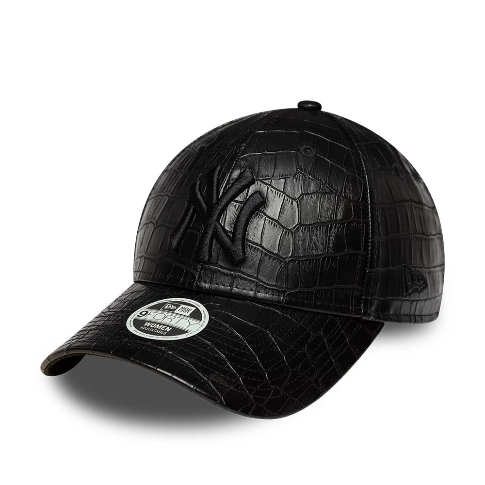 New York Yankees Womens MLB Pattern PU Black 9FORTY Adjustable Cap-zelvios