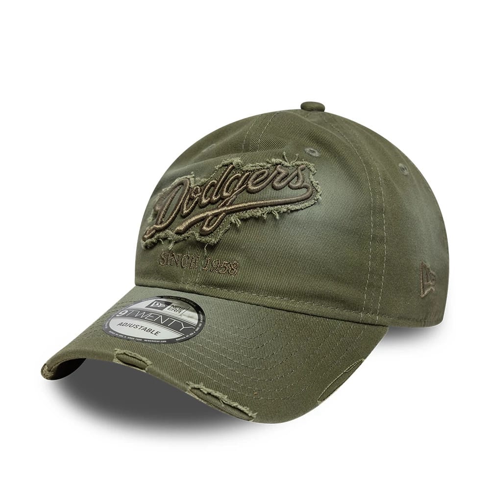 LA Dodgers MLB Distressed Denim Green 9TWENTY Adjustable Cap-zelvios