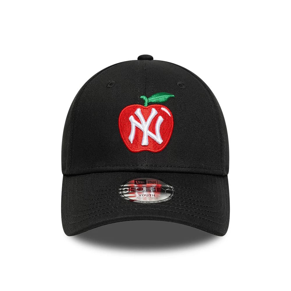 Youth MLB New York Yankees Fruit Icon Black 9FORTY Adjustable Cap-zelvios