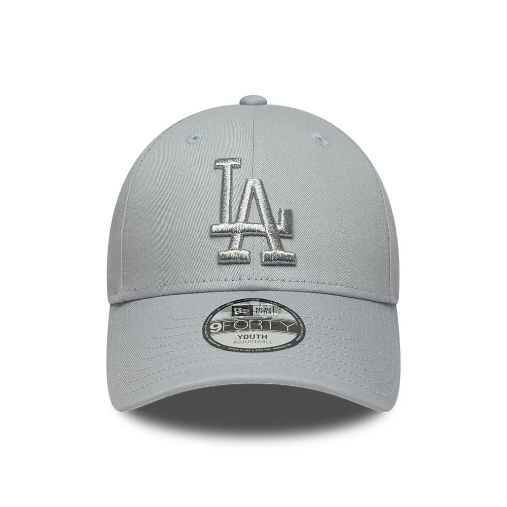 Youth LA Dodgers MLB Metallic Grey 9FORTY Adjustable Cap-zelvios