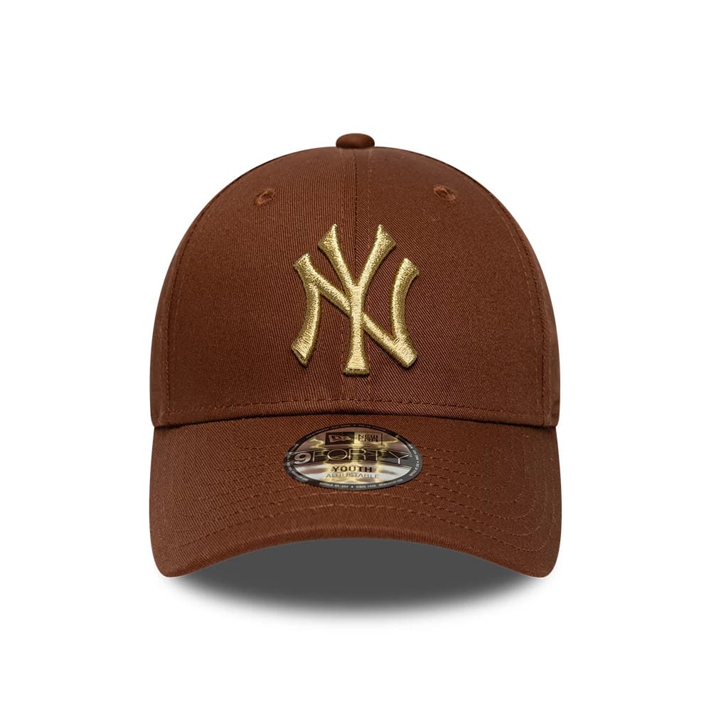 Youth New York Yankees MLB Metallic Brown 9FORTY Adjustable Cap-zelvios