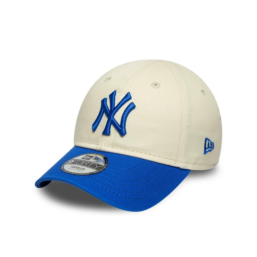 Toddler Yankees MLB League Essential Cream & Blue 9FORTY Adjustable Cap-zelvios