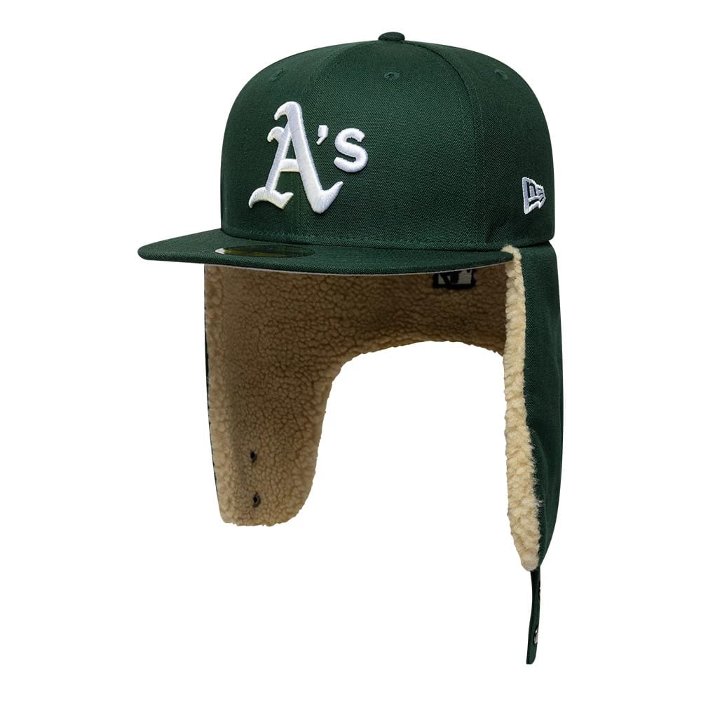 Athletics MLB World Series Dark Green Dogear 59FIFTY Fitted Cap-zelvios