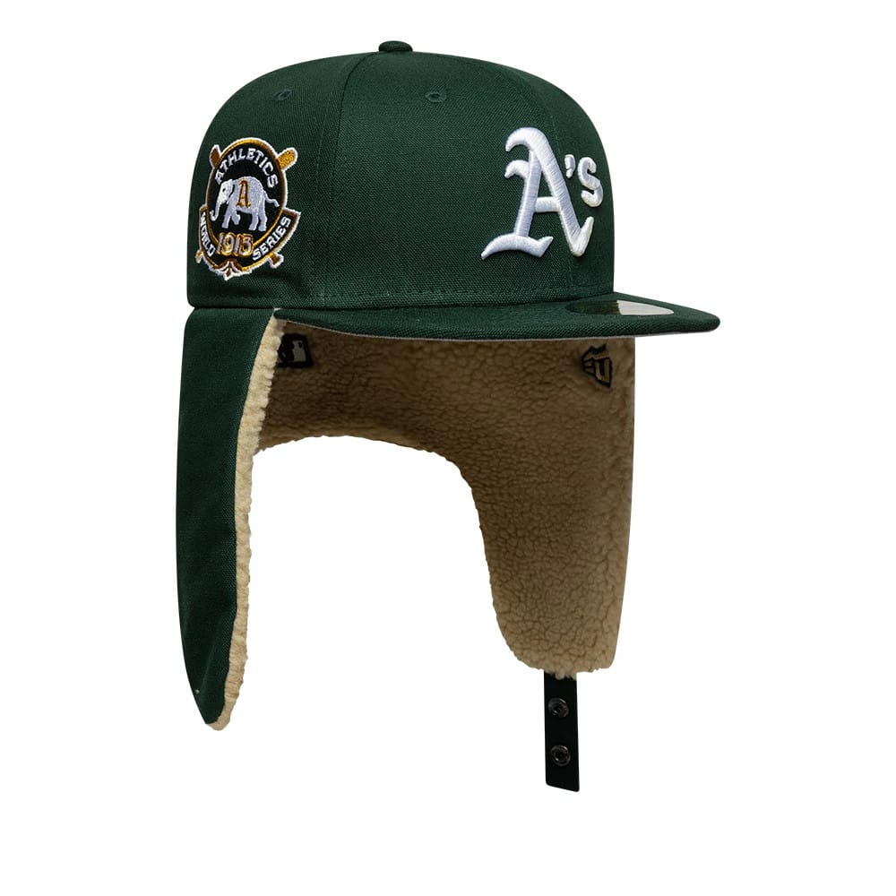 Athletics MLB World Series Dark Green Dogear 59FIFTY Fitted Cap-zelvios