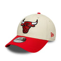 Chicago Bulls NBA Colourblock Cream & Red 9FORTY Adjustable Cap-zelvios