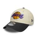 LA Lakers NBA Colourblock Cream & Black 9FORTY Adjustable Cap-zelvios