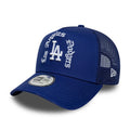 LA Dodgers MLB Script Dark Blue 9FORTY A-Frame Trucker Adjustable Cap-zelvios