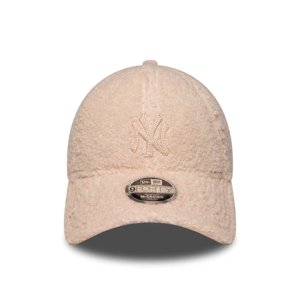 Youth Yankees MLB Winter Borg Pastel Pink 9FORTY M-Crown Adjustable Cap-zelvios
