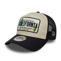 New Era Cali Licence Plate Navy 9FORTY A-Frame Trucker Adjustable Cap-zelvios