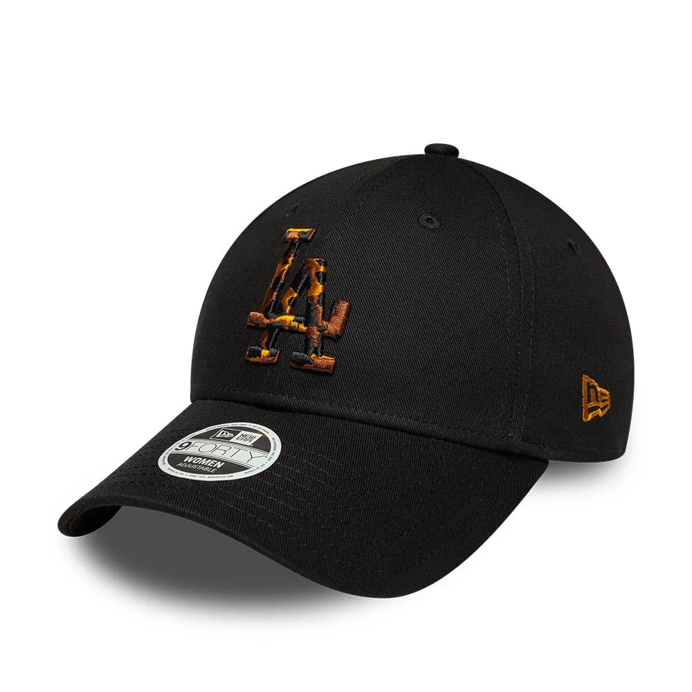 LA Dodgers Womens MLB Tortoise Infill Black 9FORTY Adjustable Cap-zelvios
