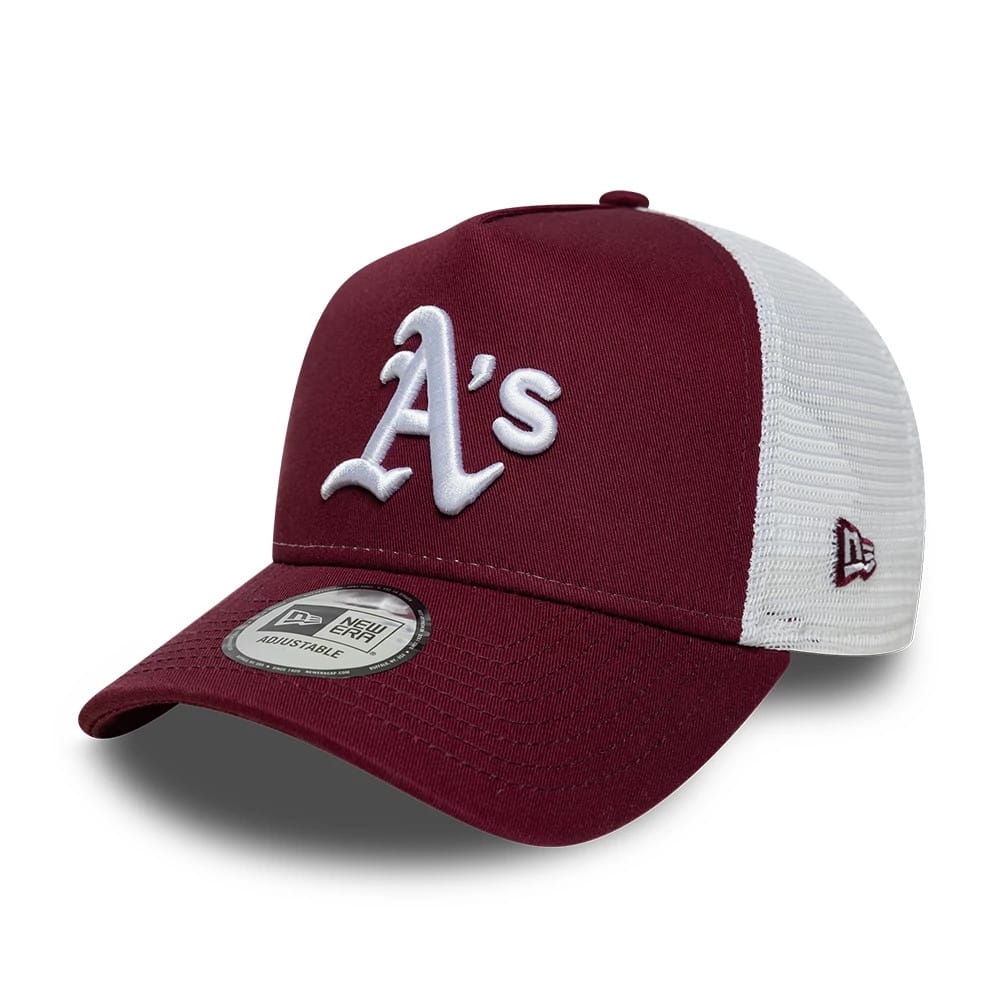 Athletics MLB League Essential Dark Red 9FORTY A-Frame Trucker Adjustable Cap-zelvios