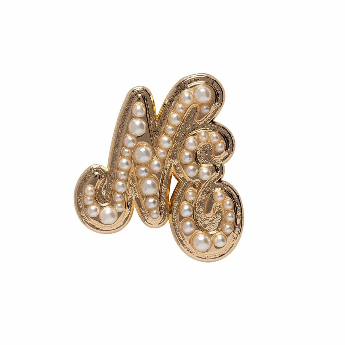 New Era Faux Pearl Gold Pin Badge-zelvios