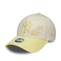 New York Yankees Womens MLB Floral Cream & Yellow 9FORTY Adjustable Cap-zelvios