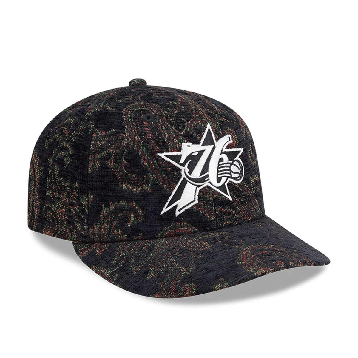 Philadelphia 76ers NBA Jacquard Chenille Black 59FIFTY Fitted Cap-zelvios