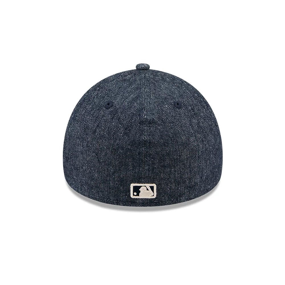 Athletics MLB Herringbone Denim Navy 59FORTY A-Frame Fitted Cap-zelvios