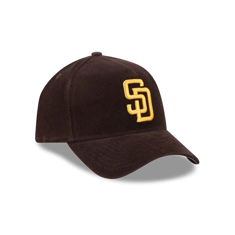 Padres MLB Snow Wash Cord Dark Brown 59FORTY A-Frame Fitted Cap-zelvios