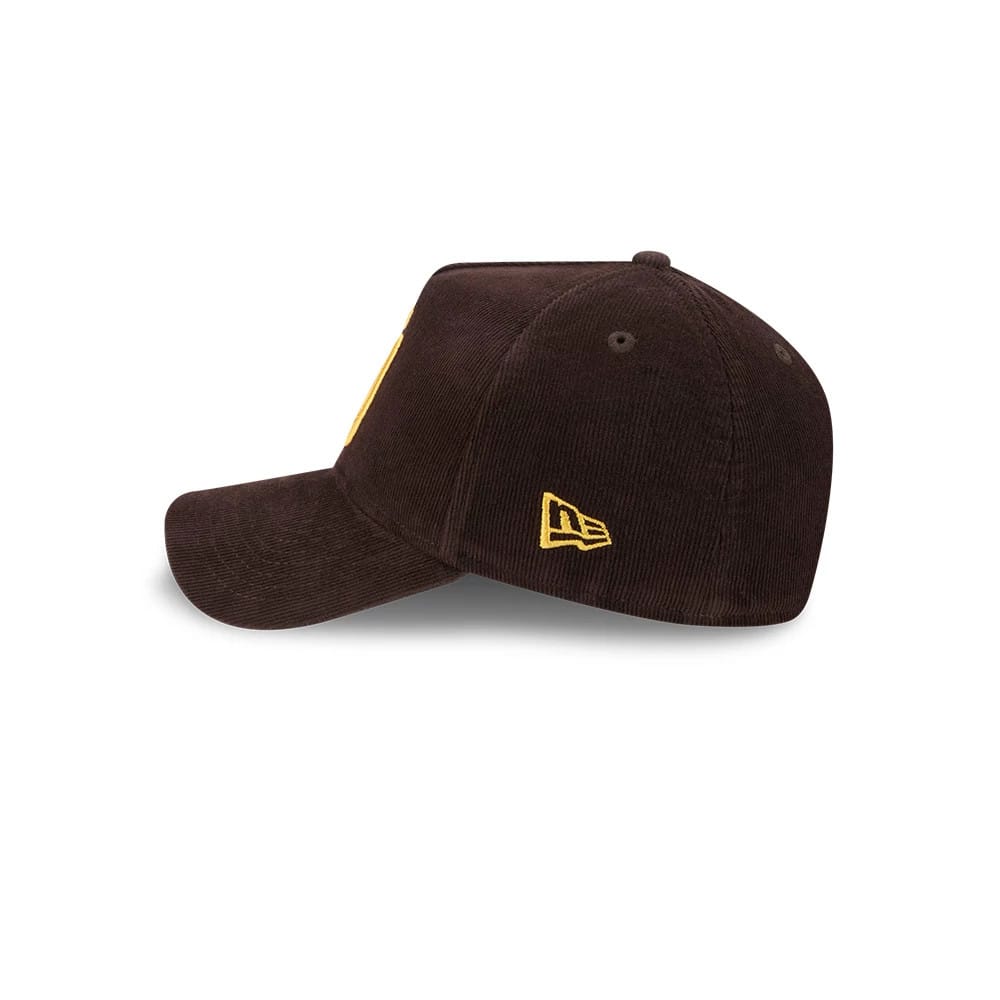 Padres MLB Snow Wash Cord Dark Brown 59FORTY A-Frame Fitted Cap-zelvios