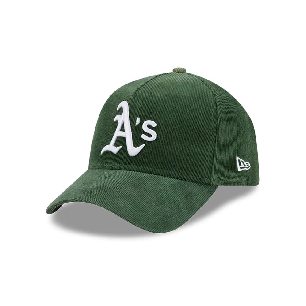 Athletics MLB Snow Wash Cord Dark Green 59FORTY A-Frame Fitted Cap-zelvios