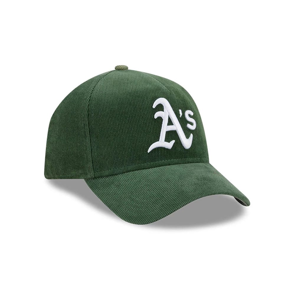 Athletics MLB Snow Wash Cord Dark Green 59FORTY A-Frame Fitted Cap-zelvios