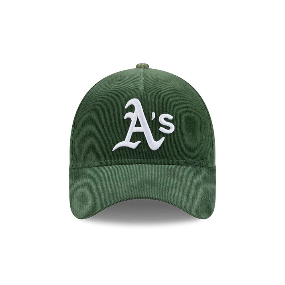 Athletics MLB Snow Wash Cord Dark Green 59FORTY A-Frame Fitted Cap-zelvios