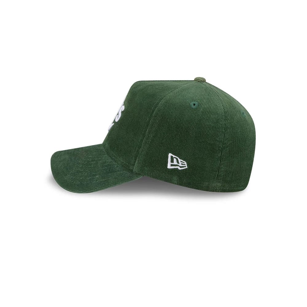 Athletics MLB Snow Wash Cord Dark Green 59FORTY A-Frame Fitted Cap-zelvios