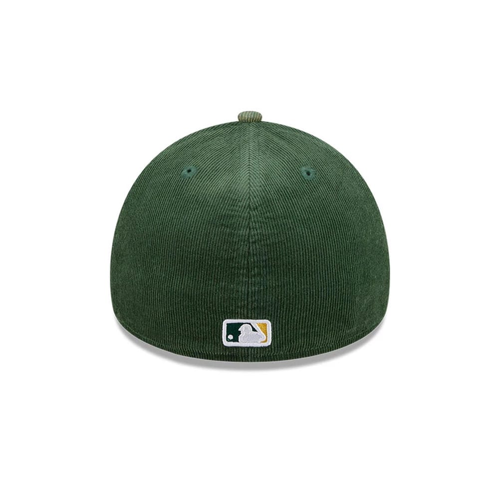 Athletics MLB Snow Wash Cord Dark Green 59FORTY A-Frame Fitted Cap-zelvios