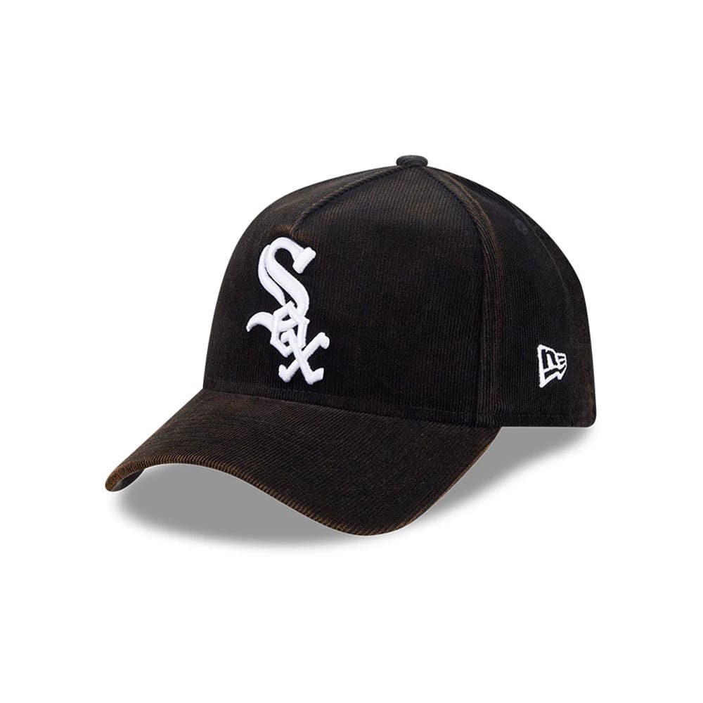 White Sox MLB Snow Wash Cord Black 59FORTY A-Frame Fitted Cap-zelvios
