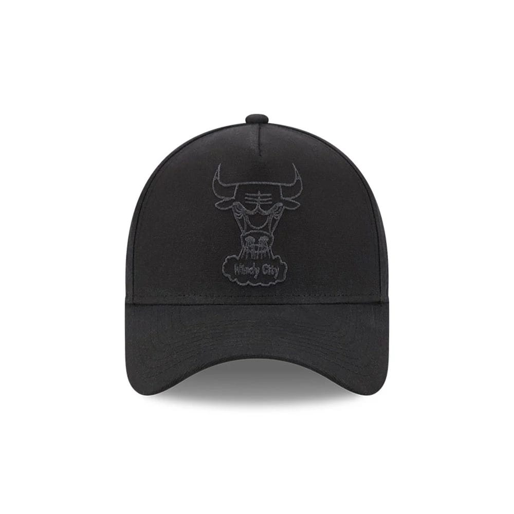 Bulls NBA Waxy Canvas Black 59FORTY A-Frame Fitted Cap-zelvios