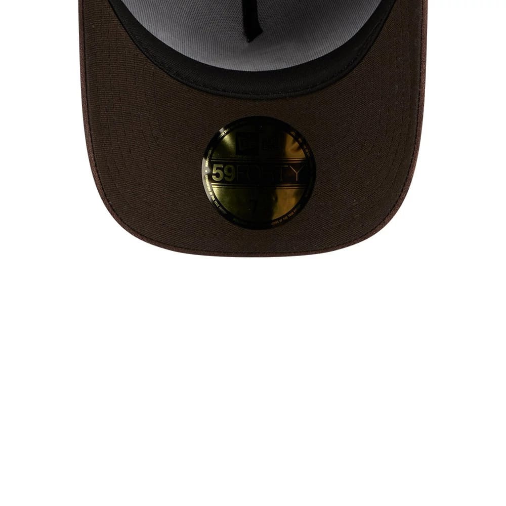 Dodgers MLB Waxy Canvas Open Brown 59FORTY A-Frame Fitted Cap-kentox