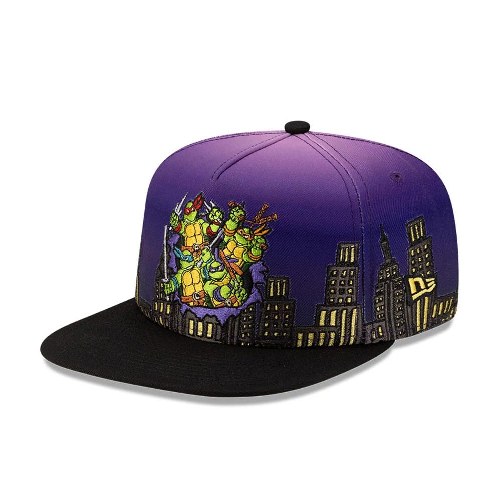 Teenage Mutant Ninja Turtles Skyline Purple 59FIFTY A-Frame Fitted Cap-zelvios