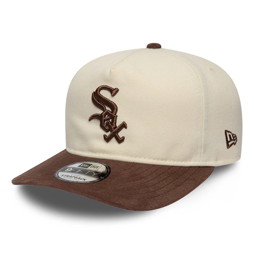 Chicago White Sox MLB Suede Visor Cream 9FIFTY A-Frame Adjustable Cap-kentox