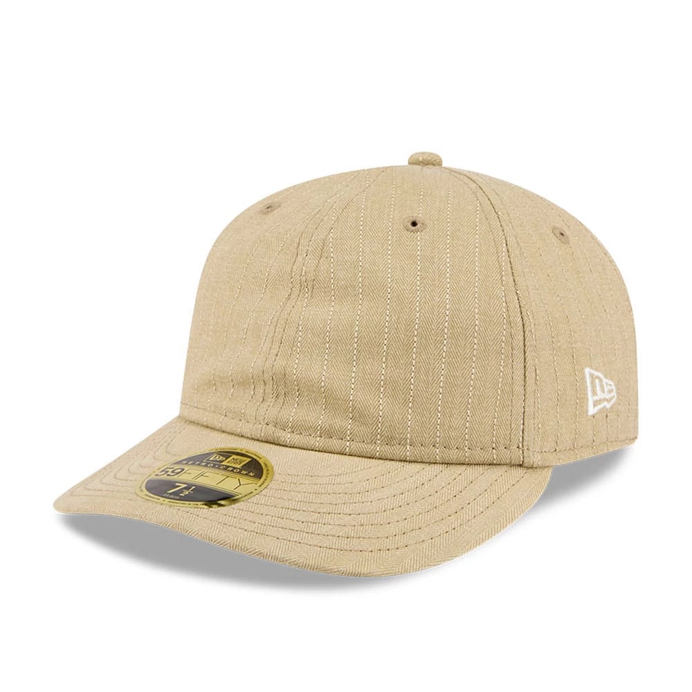 New Era Herringbone Beige Retro Crown 59FIFTY Fitted Cap-zelvios