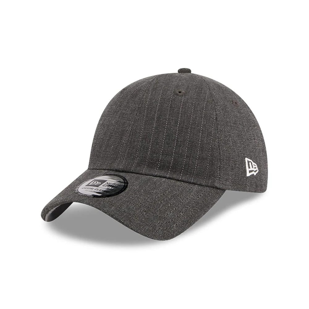 New Era Herringbone Pinstripe Charcoal Casual Classic Adjustable Cap-zelvios