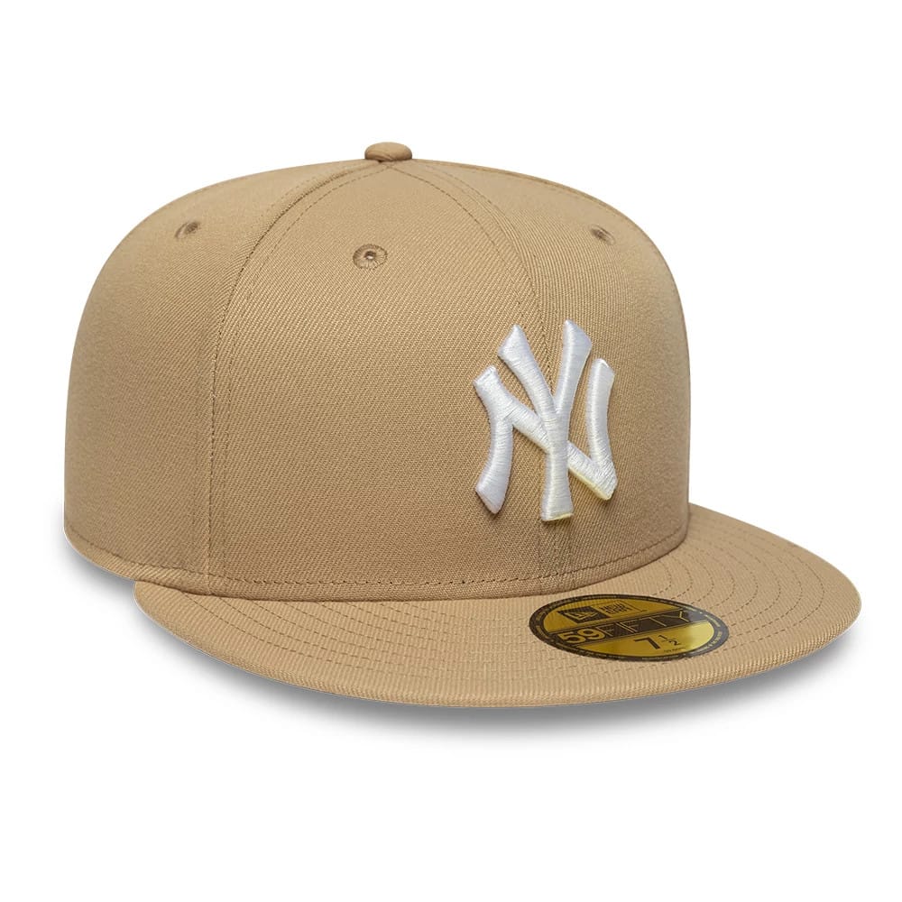 New York Yankees MLB League Essential Light Beige 59FIFTY Fitted Cap-zelvios