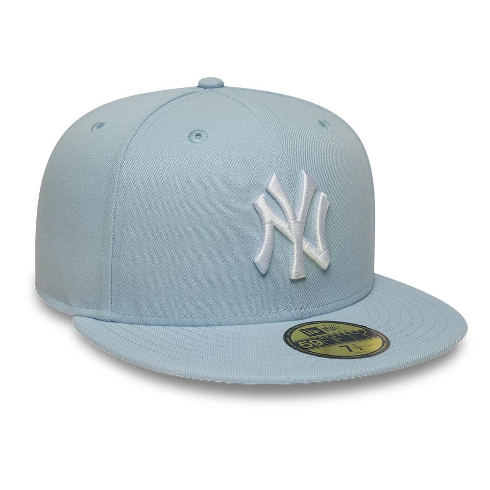 New York Yankees MLB League Essential Pastel Blue 59FIFTY Fitted Cap-zelvios