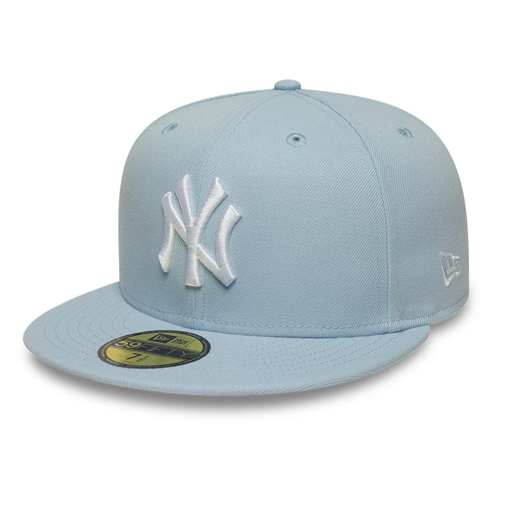 New York Yankees MLB League Essential Pastel Blue 59FIFTY Fitted Cap-zelvios