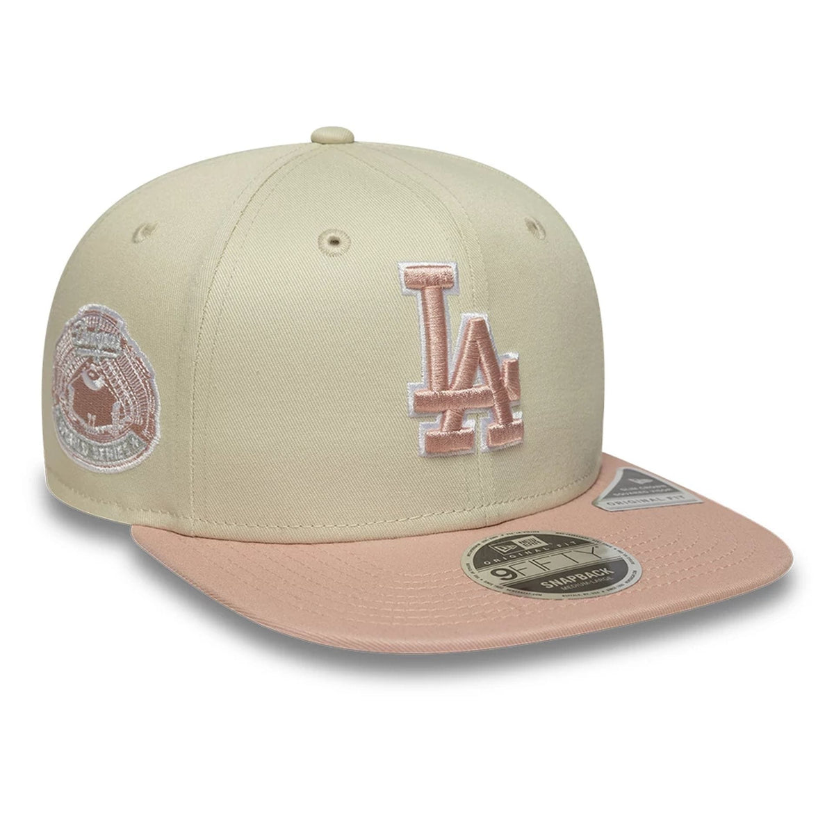 LA Dodgers MLB World Series Patch Light Beige 9FIFTY Snapback Adjustable Cap-zelvios
