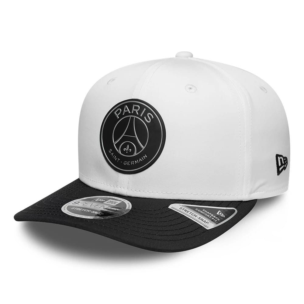 Paris Saint Germain Metallic White 9SEVENTY Stretch Snap Adjustable Cap-zelvios