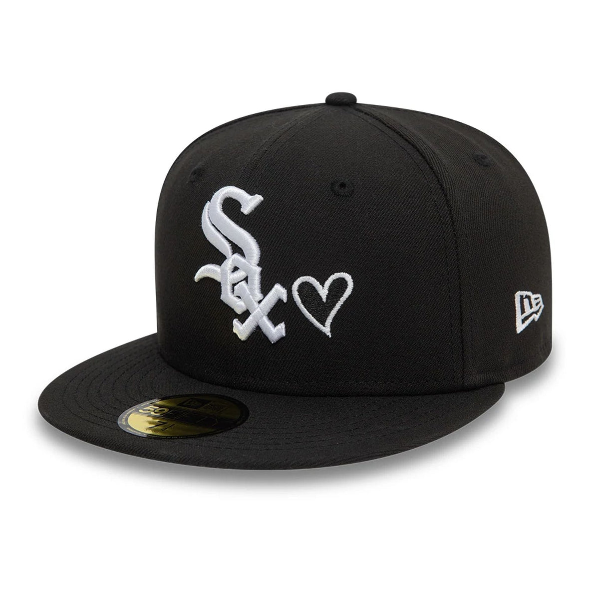 Chicago White Sox MLB Heart Icon Black 59FIFTY Fitted Cap-zelvios
