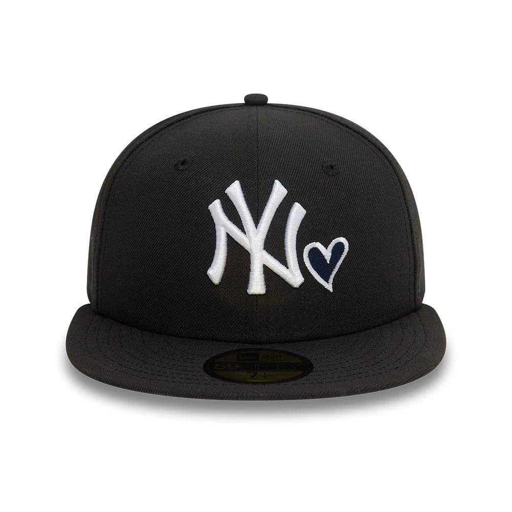 New York Yankees MLB Heart Icon Black 59FIFTY Fitted Cap-zelvios