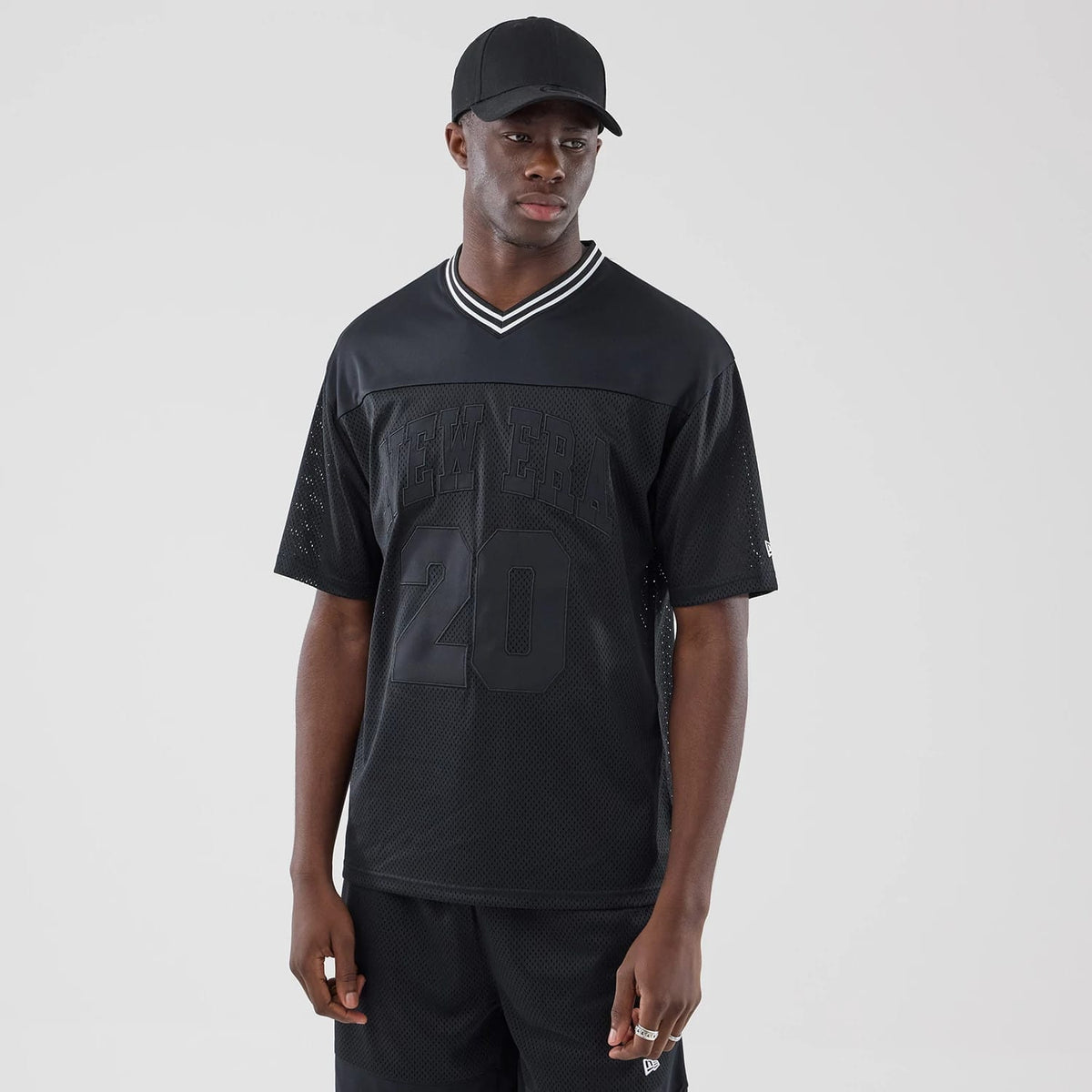 New Era Mesh Black Oversized T-Shirt-zelvios