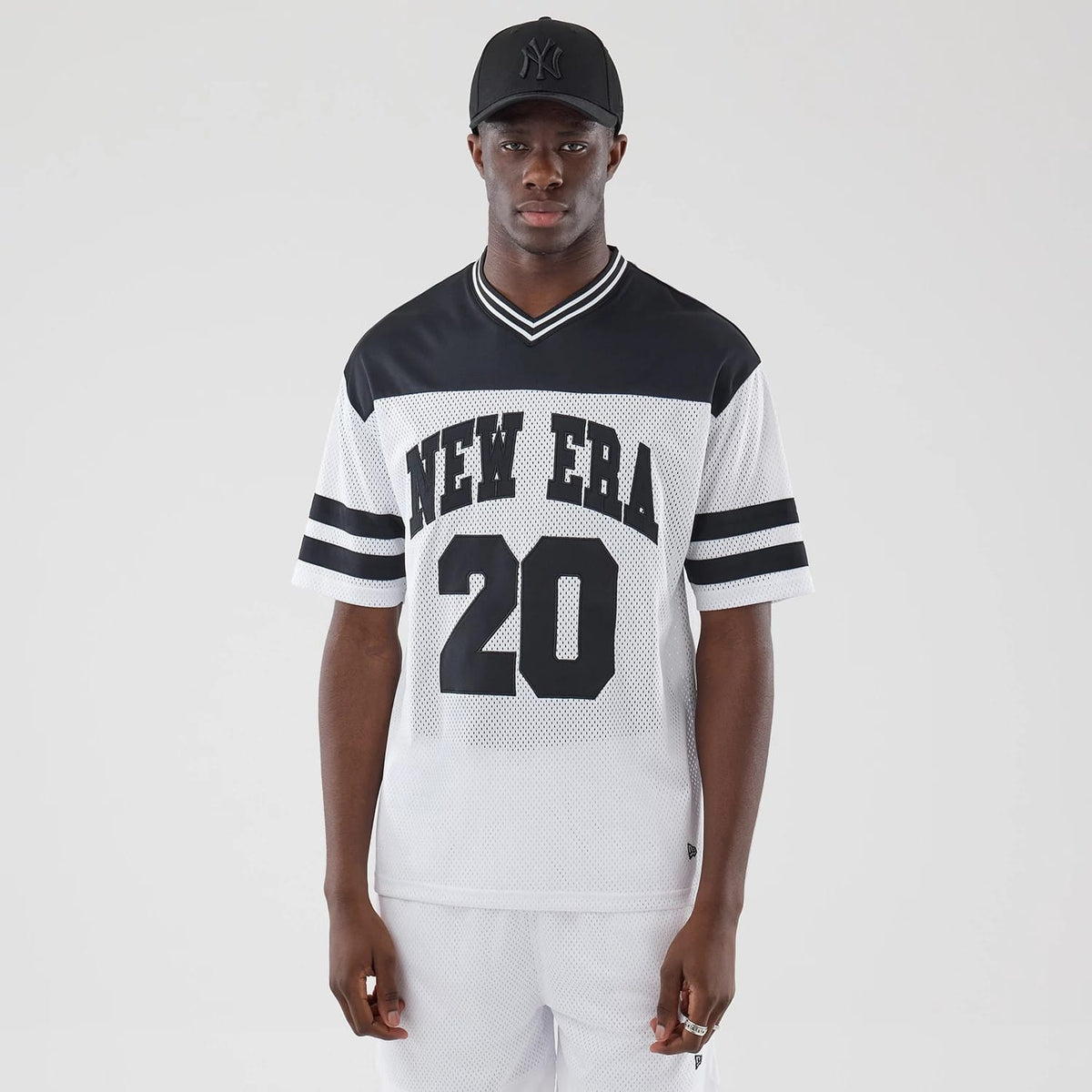 New Era Mesh White Oversized T-Shirt-zelvios